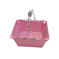 Chrome plated silver customized supermarket small cosmetic shopping basket for shopping